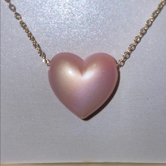 Elegant Pink Heart Necklace NWT - Picture 4 of 4